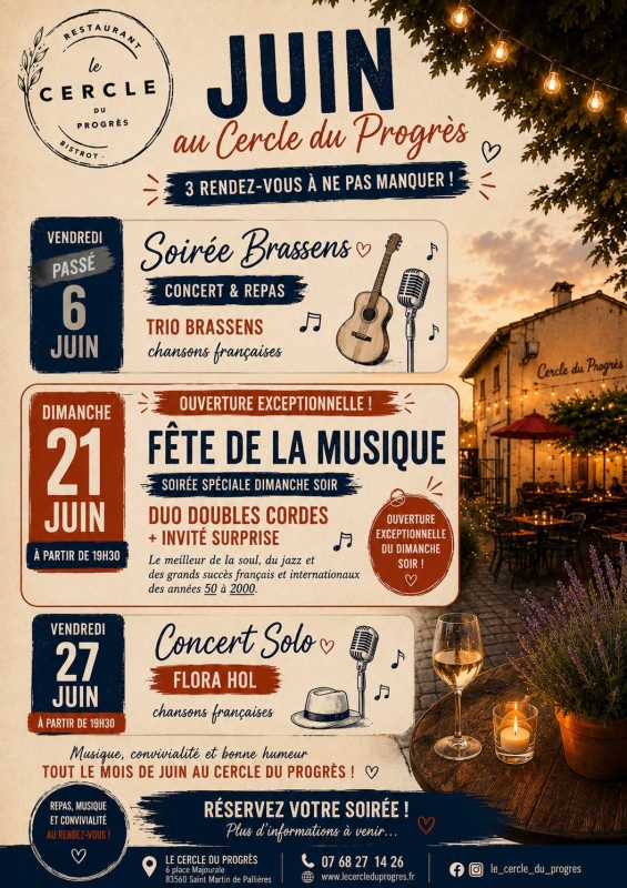Le Cercle du Progrès - Restaurant Saint-Martin-de-Pallières - Restaurant Seillons-Source-d'Argens